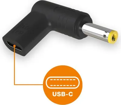 Produktbild von Alligator USB-C Stromadapter 4.8*1.7mm für Asus/Compaq/HP Laptops