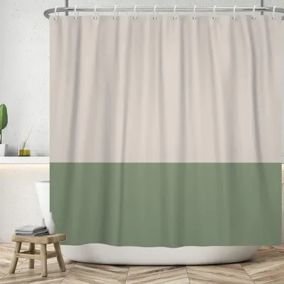Zdjęcie produktu dla Zasłona prysznicowa, zielona, 180 x 200 cm, nowoczesna i wodoodporna