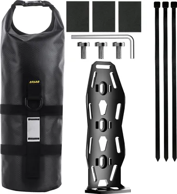Produktbild von Fahrrad-Vordergabeltasche, wasserdichte Outdoor-Tasche, 5 l Rennrad-Mountainbike-Reisetasche, Tasche + Rennrad-Taschenhalter