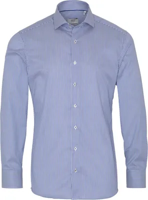 Produktbild von Eterna - Slim Fit - Bügelfreies Herren Langarm Hemd mit Hai Kragen, (3961 F682), Größe:39, Farbe:Blau (16)