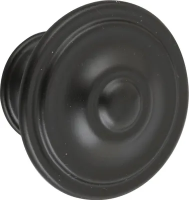 Produktbild von Schwarzer runder Zamak-Möbelknopf H.26 x B.35 x T.35 mm