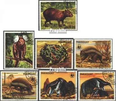 Produktbild von Briefmarken Paraguay 1985 Mi 3851-3857 (kompl.Ausg.) gestempelt Weltweiter Naturschutz: Tiere Paraguays
