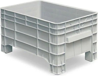 Produktbild von Palettenbox mit 4 Füßen, LxBxH 1030x630x555 mm, 215 l, Boden/Wände geschlossen