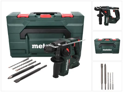 Obrázok produktu pre Akumulátorové vŕtacie kladivo Metabo BH 18 LTX BL 16 18 V 1,3 J SDS plus Brushless + 5-dielna sada vrtákov a sekáčov + metaBOX - bez batérie, bez nabíjačky