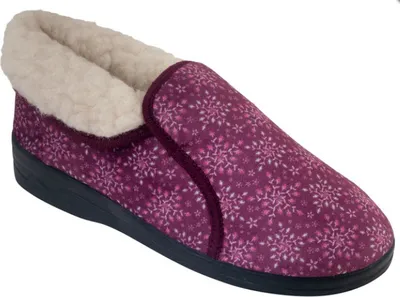 Obrázok produktu pre Dámske teplé papuče ADANEX so stielkou 29172burgundy red zateplené ovčou vlnou