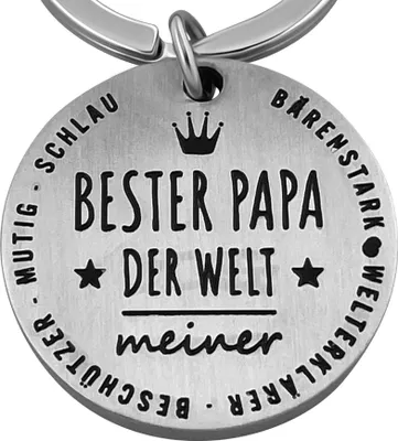 Produktbild von LANOLU Schlüsselanhänger Papa, Anhänger bester Papa Schlüsselanhänger Vatertag, bester Papa Geschenke, Vater Glücksbringer, Metall