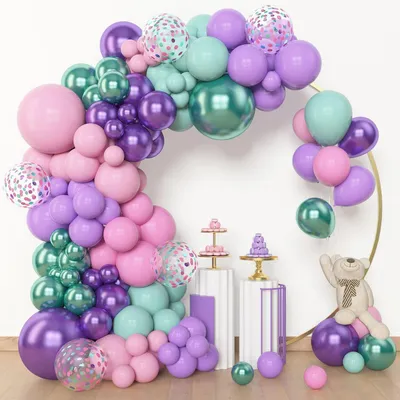 Productafbeelding van Ballonboogset paars, 153 stuks, lichtpaarse ballonnen voor feest en bruiloft