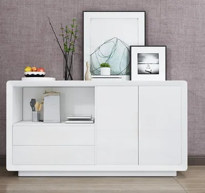 Produktbild von Sideboard 2 Türen mit 2 Schubladen Schrank Modern Sideboard Luxus Weiß Anrichte