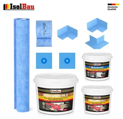 Dichtset Flüssigfolie HLZ 16 kg Quarzgrund Dichtband Dichtbahn Dusche Bad Balkon