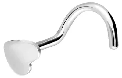 Produktbild von Nasenpiercing, Nasenstecker Chirurgenstahl Nasenstecker Spirale HERZ