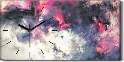 Produktbild von Leinwand Uhr Küche Wohnzimmer Bild 60x30 Abstrakte Malerei Künstlerisch - schwarze Hände