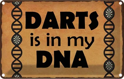 Produktbild von vianmo Blechschild 20x30 cm Darts is in my DANN Sport Hobby Spruch Zitat