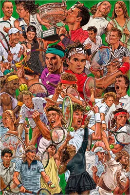 Productafbeelding van Tennis - Supersterren - Sportposter - Plaatdruk - Formaat 61x91,5 cm