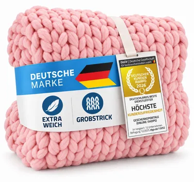 Produktbild von Feluna XXL Grobstrick Fleecedecke 180x120 cm mit weichem Kaschmir-Touch | Flauschige Kuscheldecke & eleganter Sofaüberwurf im rustikalen Stil