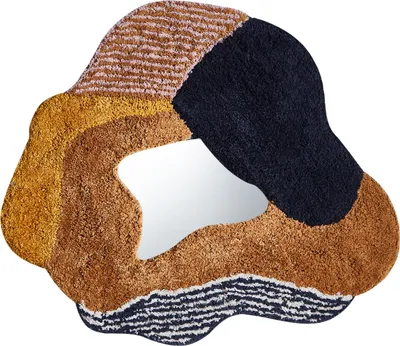 Zdjęcie produktu dla BELIANI Lustro ścienne wielokolorowe bawełna 60 x 62 cm Abstrakcyjne nieregularny kształt dekoracja akcesoria