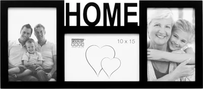 Image de Deknudt S68NK2 : Cadre photo noir pour 3 photos, format 10x15 cm, style galerie
