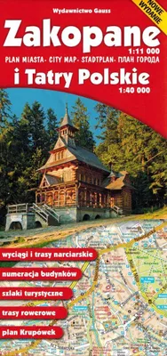 Obrázok produktu pre Zakopane a poľské Tatry. Mesto/turistická mapa. Vydanie 2025. Gauss
