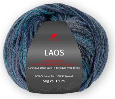Produktbild von Pro Lana LAOS 50 g geflochtene Wolle im Tropenlook 150 m Farbe 086 - nacht
