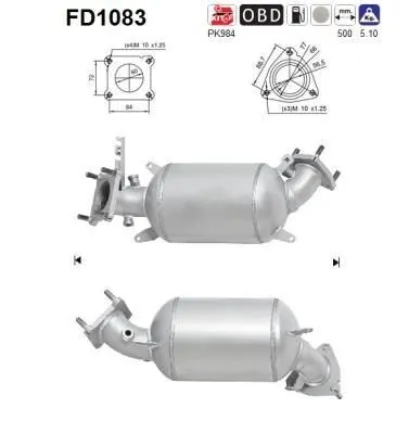 Obrázek produktu pro Filtr Pevných Částic Dpf Honda Civic 2.2Cdti