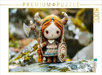 Produktbild von CALVENDO Puzzle Walküre mit Axt und Schild | 2000 Teile Lege-Größe 90 × 67 cm Foto-Puzzle für glückliche Stunden
