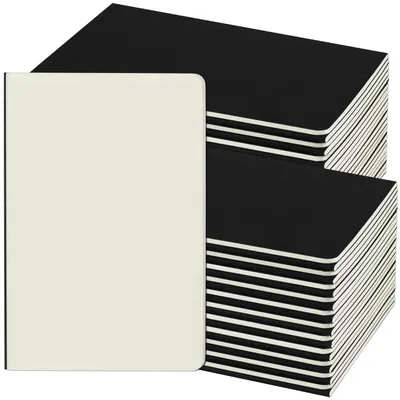 Image de Cahier A5, couverture en carton noir, 48 exemplaires, 30 feuilles par bloc