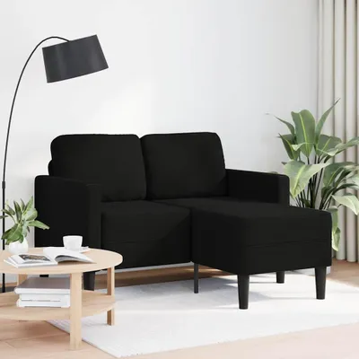 Produktbild von vidaXL 2-Sitzer-Sofa mit Chaiselongue L-Form Schwarz 125 cm Stoff