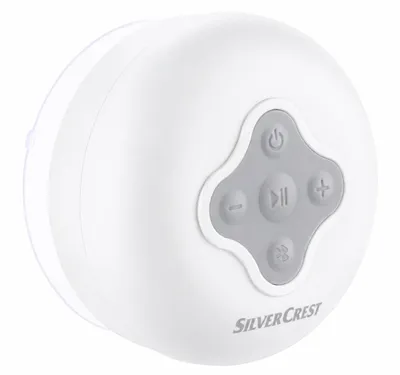Produktbild von Akku Bluetooth Lautsprecher mit Saugnapf Bad Dusche IPX6 Wasserdicht (Weiß) SILVERCREST