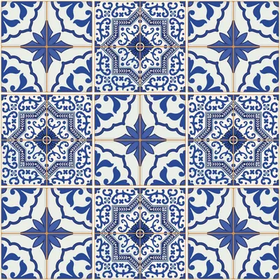 Zdjęcie produktu dla Samoprzylepne naklejki na płytki do kuchni i łazienki – 9 naklejek AZULEJOS SÉRGIO – 9 naklejek o wymiarach 10 x 10 cm