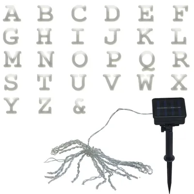 Produktbild von Solar-Lichterkette mit Buchstaben, 2 Leuchtmodi. 20x LED