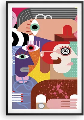 Produktbild von Gerahmtes Poster - Schwarzer Rahmen - Abstraktion modern - 61x91,5 cm - Wand Bild - Wanddeko - Wandbilder - Kunstposter - Wandposter - Bilderrahmen - Bilder - Kunstdruck - Wandbild - P2BPA61x91-3624