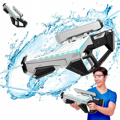 Produktbild von Elektrische Wasserpistole für Kinder und Erwachsene,750 ml,selbstansaugend,Auto/Hand-Modus, 8m Reichweite,Spielzeug für Garten, Pool,Strand im Sommer