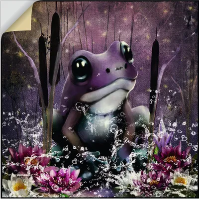 Produktbild von ARTland Wandbild, selbstklebend Lila Frosch Größe: 30x30 cm