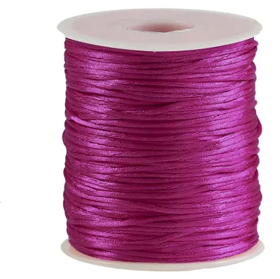 Satin-Schnur 80m x 1mm Flechtschnur Kumihimo Bastelschnur Geschenkschnur fuchsia