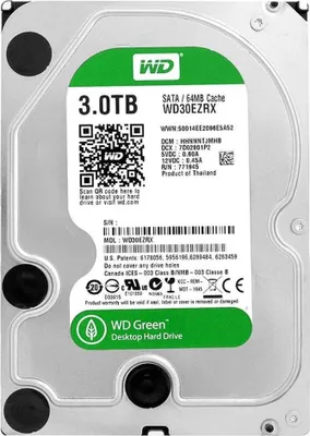Immagine prodotto di Wd Green 3tb Hdd Hard Disk 3,5" Sata Per Dvr Videocamere Pc Nas Dvr Wd30ezrs
