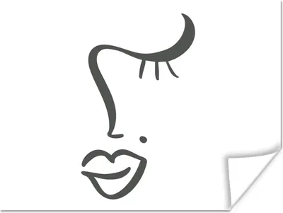 Produktbild von MuchoWow® Poster Frau - Gesicht - Minimalismus 120x90 cm - Wandbild