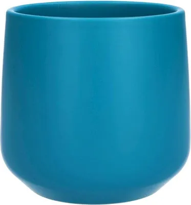 Produktbild von INNA-Glas Übertopf ZIOKA aus Keramik, matt-türkis, 13,5 cm, Ø 14,5 cm - Deko Keramiktopf klein