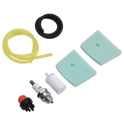 Imagen del producto de Conjunto de tubo de combustible, bujía, filtro de aire para recortador, filtro de aire para cortacésped, kit de mantenimiento del filtro de aire, kit de filtro de aire, accesorios para recortador
