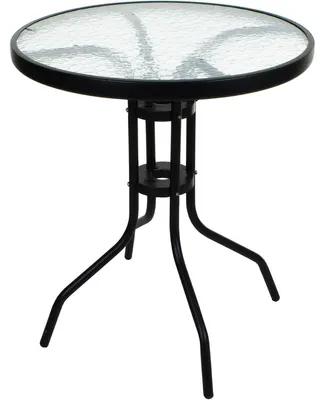 Image de Table Basse d'Extérieur Island avec Plateau en Verre Trempé de 60 cm