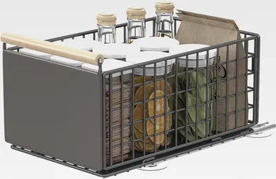 Produktbild von 1 Stück Teleskopschublade, Schubladen Organizer Küche, Kein Bohren, Mit Rutschschutzmatte, für Unterschrank, Badezimmer, 39.5×23.5×19.5cm