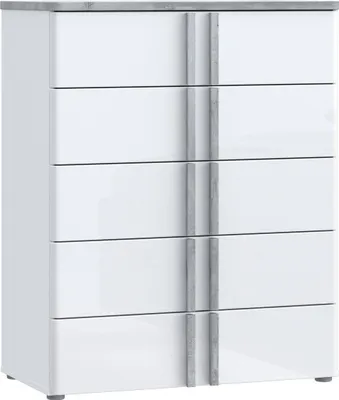 Obrázek produktu pro Nábytek24 Komoda 80,7 X 100 X 42 cm Buganvilla Bgvk212-M765 S 5 zásuvkami vysoký lesk Mdf