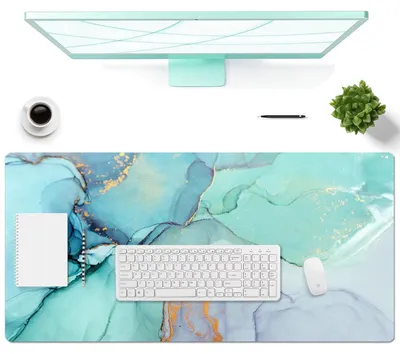 Image de Tapis de bureau en cuirPolyuréthane– Sous-main imperméable pour bureau, dimensions 80 x 40 cm