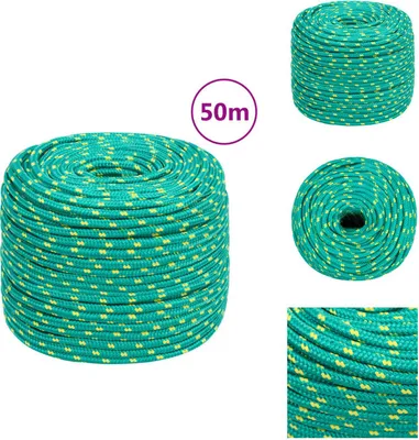 Image de vidaXL Corde de bateau vert 10 mm 50 m Polypropylène - Cordes