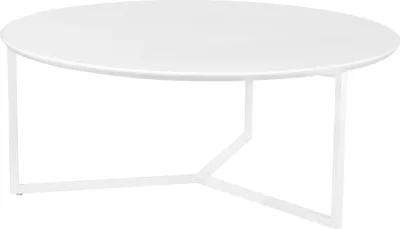 Produktbild von WOHNLING Design Couchtisch MDF Holz weiß matt Gestell Metall ø 80 cm Wohnzimmertisch lackiert Sofatisch modern Kaffeetisch rund Loungetisch