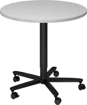 Produktbild von bümö Säulenhubtisch rund ST - Nachbildung: Grau, tischfuss: schwarz