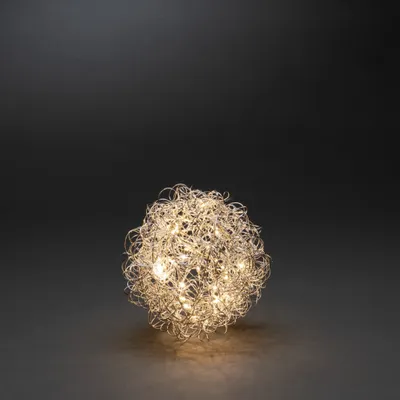 Produktbild von Konstsmide LED Drahtball, 40 warm weiße Dioden, 4,5V, Innen, transparentes Kabel - 3513-303
