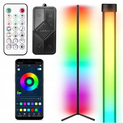 Immagine prodotto di Lampada Da Terra A Led Rgb Ad Angolo App Telecomando Sensore Musicale 140Cm