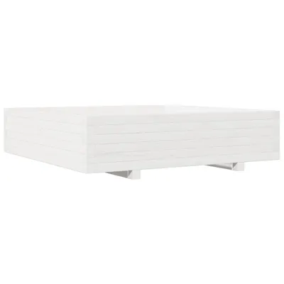 Produktbild von Pflanzkübel Weiß 100x100x26,5 cm Massivholz Kiefer