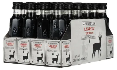 Image de St. Hubertus LAKRITZ Tropfen Lakritz-Likör 16% Vol. 24x0,02l