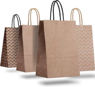 Produktbild von Famanu Papiertüten mit Henkel - 20 Stück, Geschenktüten, Kraftpapiertüten - Hochzeitstüten (Set)
