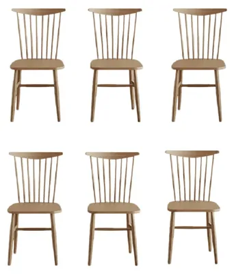 Immagine prodotto di Set da pranzo con sedie di design in legno, stile moderno, 6 sedie da cucina